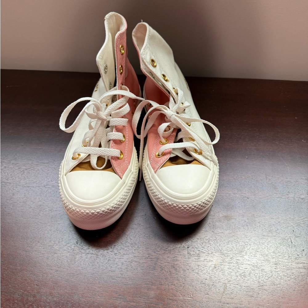 Converse Pink and White High-Tops